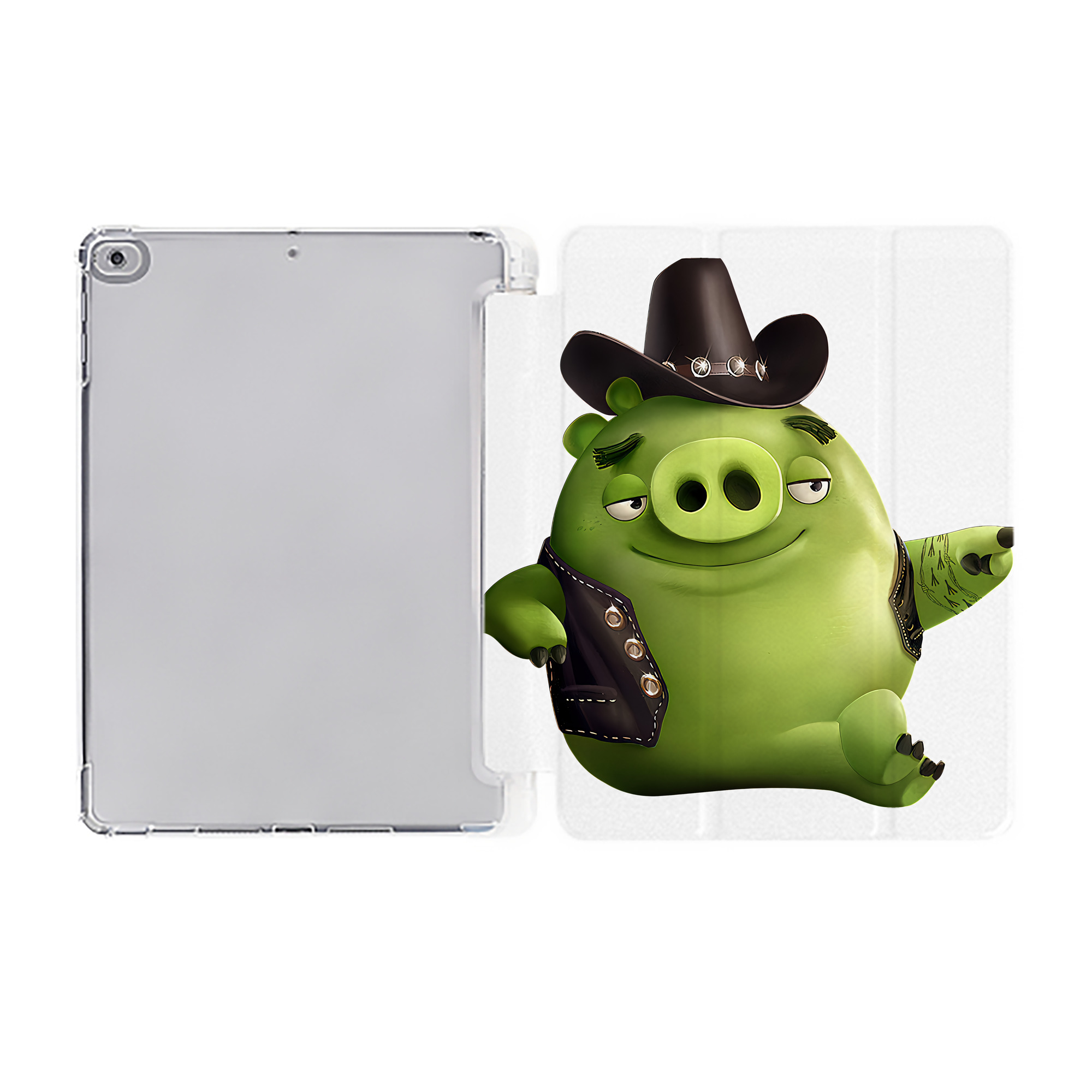 （画像用） Angry Birds アングリーバード IPad ケース ペン収納付き 三つ折りスタンド PUレザー×シリコン 対応機種9.5/10.5/10.9インチ